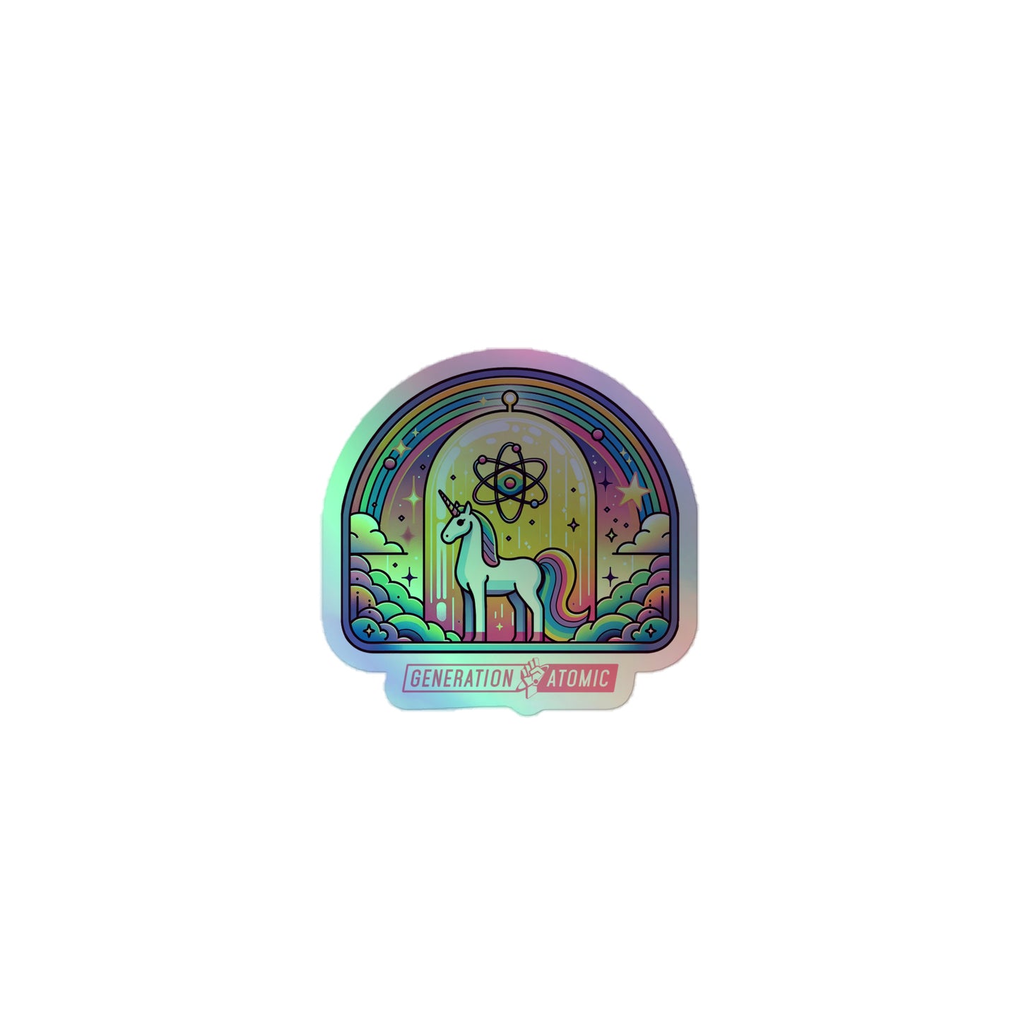 Nuclear Unicorn Holographic sticker