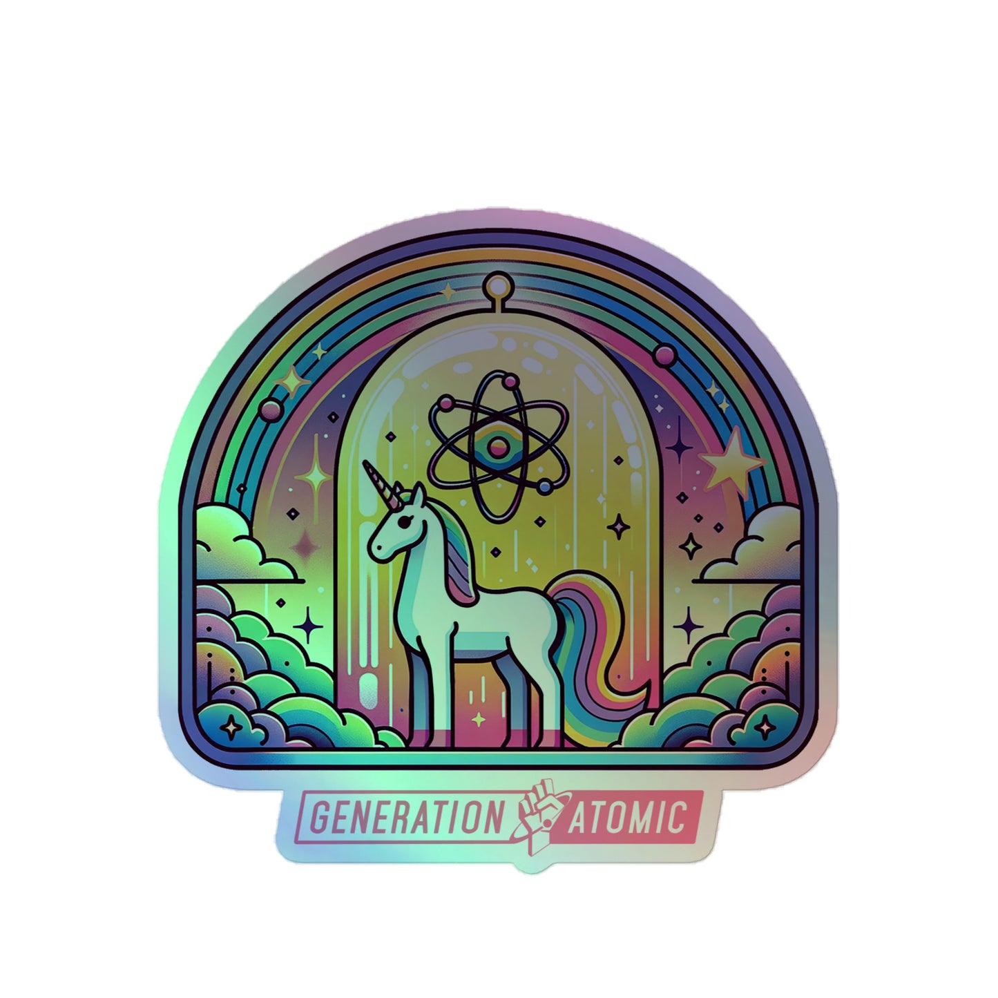 Nuclear Unicorn Holographic sticker