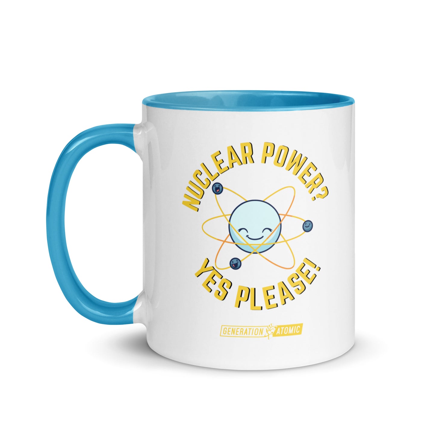 "Nuclear Power? Yes Please Accent Mug | Nuclear Energy Coffee Cup